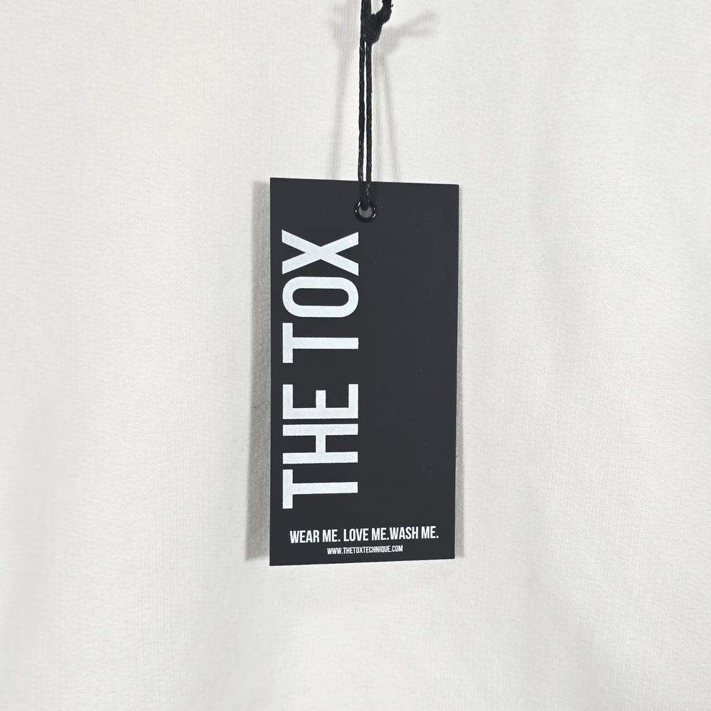 The Tox Technique VIP Member Cropped Sweatshirt Womens L White Graphic Pullover - Picture 5 of 11